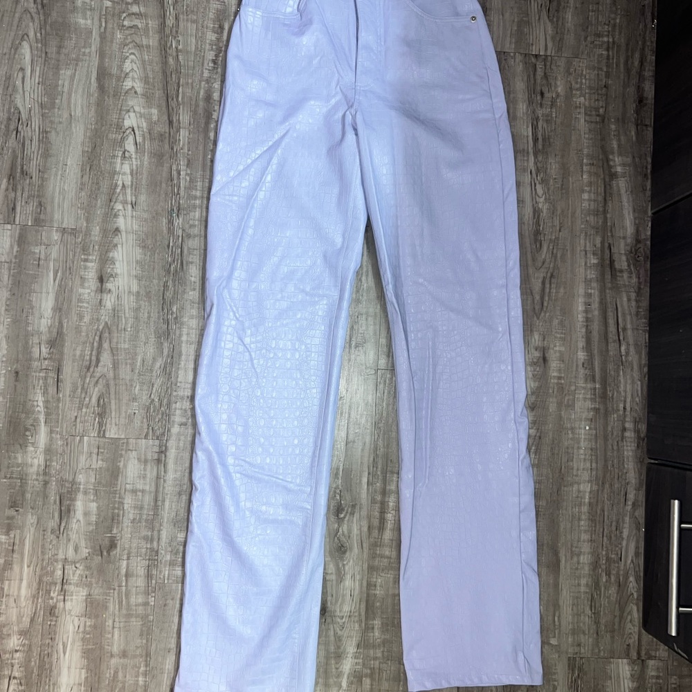 Naked Wardrobe Lilac Textured Pants